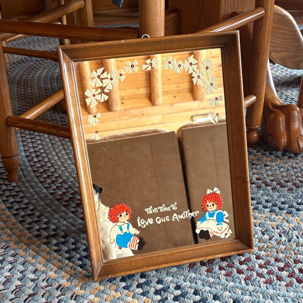 Vintage Mirror with Raggedy Ann and Andy Design